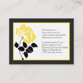 Linenエンクロージャカードの黒、白、黄色の牡丹 エンクロージャーカード (裏面)