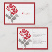 Linenエンクロージャカード上の赤い牡丹 エンクロージャーカード (正面/裏面)