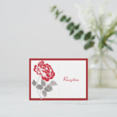 Linenエンクロージャカード上の赤い牡丹 エンクロージャーカード (スタンド正面)