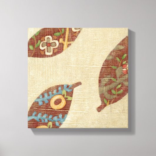 Linenテクスチ葉ャの背景に3つの キャンバスプリント (正面)