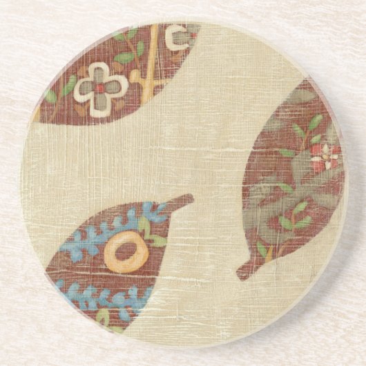 Linenテクスチ葉ャの背景に3つの コースター (正面)