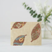 Linenテクスチ葉ャの背景に3つの ポストカード (スタンド正面)