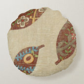 Linenテクスチ葉ャの背景に3つの ラウンドクッション (裏面)