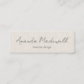 LinenモダンシグネチャーフェイクスクリプトInstagramのみ スキニー名刺 (正面)