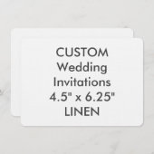 LINEN 6.25インチx 4.5インチ結婚式招待状 招待状 (正面/裏面)