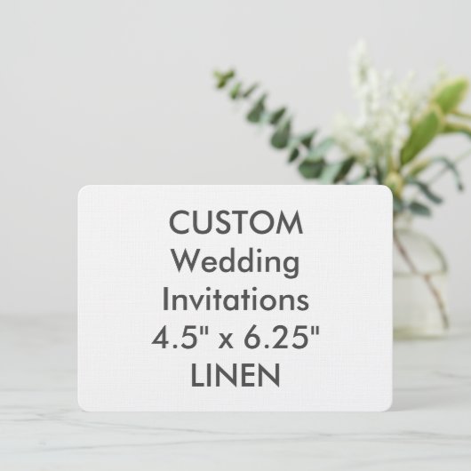 LINEN 6.25インチx 4.5インチ結婚式招待状 招待状 (スタンド正面)