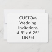 LINEN 6.25インチx 4.5インチ結婚式招待状 招待状 (正面)