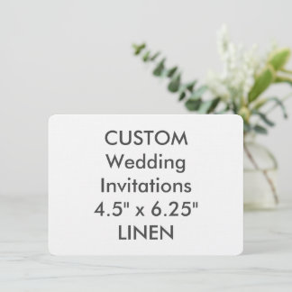 LINEN 6.25インチx 4.5インチ結婚式招待状 招待状