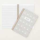 Linen Beige Nautical Anchor Ogee Personalized ノートブック (内側)