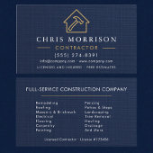 Linen Building Construction Navy Blue   名刺