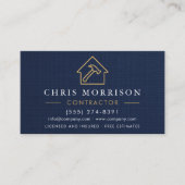 Linen Building Construction Navy Blue   名刺 (正面)