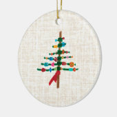 Linen Crafted Christmas Tree – Cozy Rustic Xmas セラミックオーナメント (左)