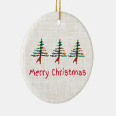 Linen Crafted Christmas Trees – Cute rustic Xmas セラミックオーナメント (右)