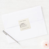 Linen Cream Modern Minimalist Candle Label Sticker スクエアシール (封筒)