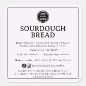 Linen Cream Sourdough Ingredient Cottage Sticker スクエアシール (正面)