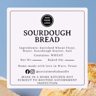 Linen Cream Sourdough Ingredient Cottage Sticker スクエアシール