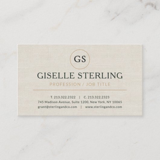 Linen Gold Luxury Minimalist Professional  名刺 (正面)