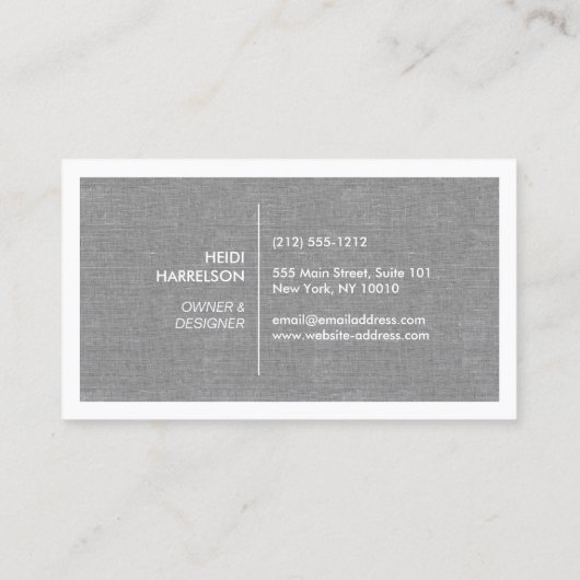 LINEN GRAYのイニシャル/モノグラム付きボックスロゴ 名刺 (裏面)