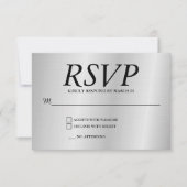 Linen Grey Wedding RSVP Response Reply Modern Card (正面)