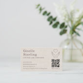 Linen Home Caregiver QR Code Certified Support 名刺 (スタンド正面)