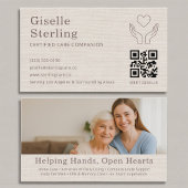 Linen Home Caregiver QR Code Certified Support 名刺