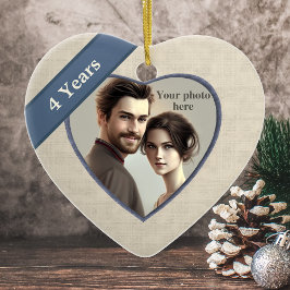 Linen Look 4th Anniversary （青）：写真の追加 セラミックオーナメント