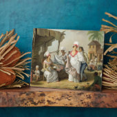 Linen Market、Roseau、Dominica、c.1780 (油オンカン) フォトプラーク (側面)