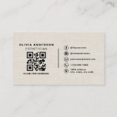 Linen Neutral Skincare Esthetician QR Code 名刺 (裏面)