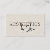 Linen Neutral Skincare Esthetician QR Code 名刺 (正面)