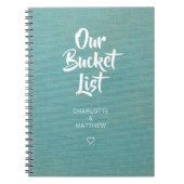 Linen Our フェイク Bucket List Couple Keepsake Journal ノートブック (正面)