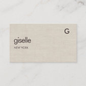 Linen QR Code Minimalist Monogram  名刺 (正面)