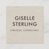 Linen QR Code Modern Minimal Typography  スクエア名刺 (正面)