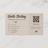 Linen QR Code Photo Monogram Social Media  名刺 (正面)