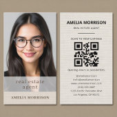 Linen Real Estate Agent QR Code Photo  名刺