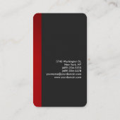 Linen Red カラフル Gray Roundedプロファイルカード 名刺 (裏面)