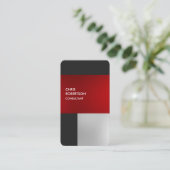 Linen Red カラフル Gray Roundedプロファイルカード 名刺 (スタンド正面)