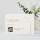  Linen & Sage Green with QR Code Boho Minimalist  出欠カード (スタンド正面)