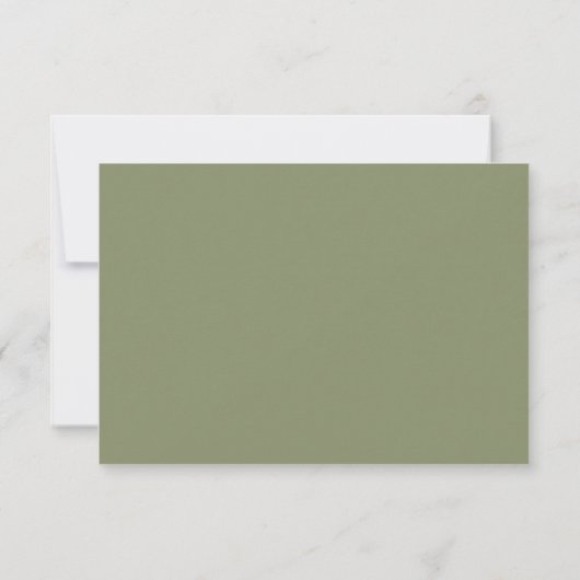  Linen & Sage Green with QR Code Boho Minimalist  出欠カード (裏面)