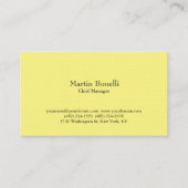 Linen Unique Classical Simple Light Yellow 名刺 (正面)
