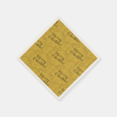 LINES付きクリスマスブラックシームレスパターン スタンダードカクテルナプキン (角)