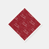 LINES付きクリスマスホワイトシームレスパターン スタンダードカクテルナプキン (角)