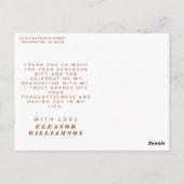 Lines モダン Terracotta写真卒業ありがとう ポストカード (裏面)