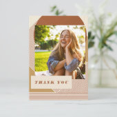 Lines モダン Terracotta 2写真卒業 サンキューカード (スタンド正面)