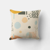 Lines and dots with circles on off-white クッション (裏面)