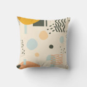 Lines and dots with circles on off-white   クッション (正面)