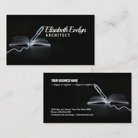 Lines of Creation: Pen and Book in Monochrome 名刺 (正面/裏面)