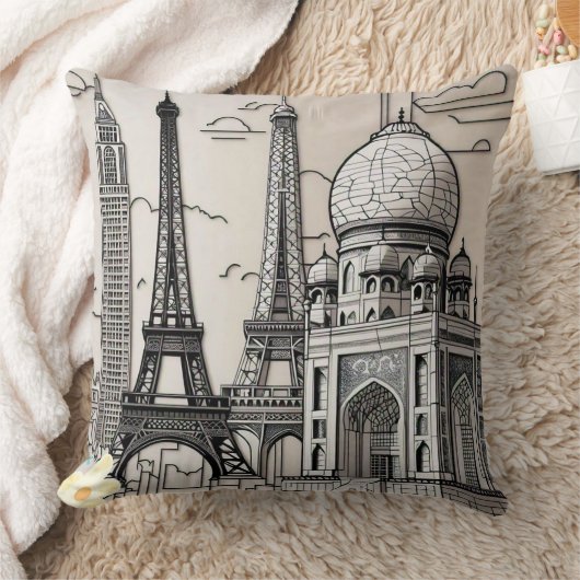 "Lines of the City" クッション (ブランケット)