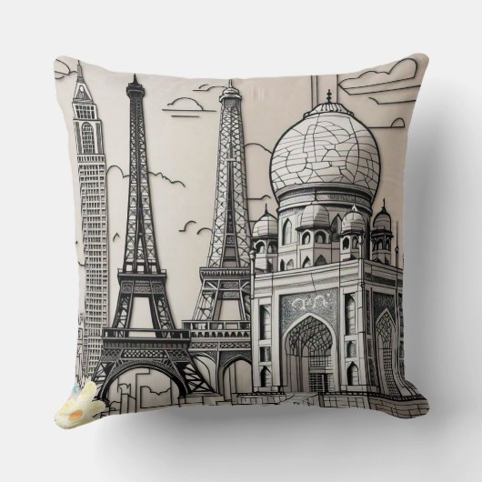 "Lines of the City" クッション (裏面)