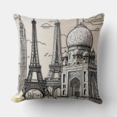 "Lines of the City" クッション (正面)