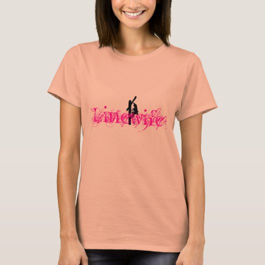 Linewife Burn Out Tee-Pink Tシャツ (正面)